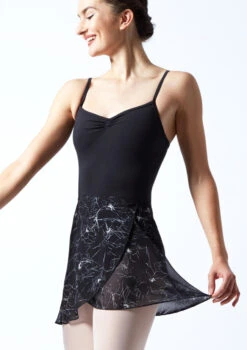 Move Dance Floral Print Wrap Dance Skirt - Black -Best Dance Clothing Shop MOR0406 BLK FRONT 1T 13499.1689636867