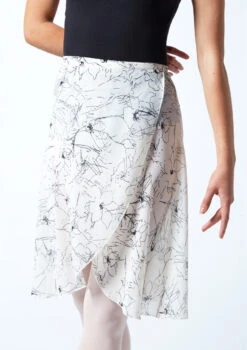 Move Dance Floral Long Wrap Dance Skirt - Ivory -Best Dance Clothing Shop MOR0407 CRM CLOSE UP FRONT 1 16715.1678884695