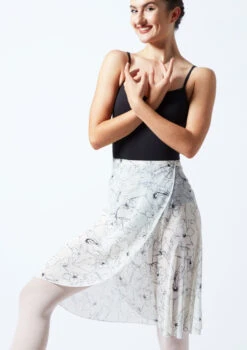 Move Dance Floral Long Wrap Dance Skirt - Ivory -Best Dance Clothing Shop MOR0407 CRM FRONT 1T 06607.1689636867