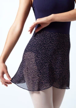 Move Dance Speckled Wrap Dance Skirt - Navy -Best Dance Clothing Shop MOR0408 BLK CLOSE UP FRONT 1 64637.1678884695