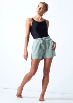 Move Dance Cassandra Jersey Dance Shorts -Best Dance Clothing Shop MOR0637 TEAL FRONT 1 10024.1678884709