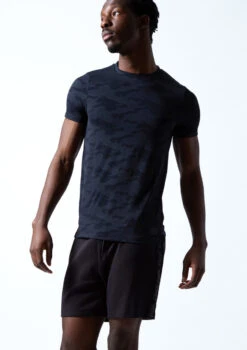 Move Dance Men's Rhythm Dance T Shirt -Best Dance Clothing Shop MOS0624 NVY FRONT 1T 96720.1696980990