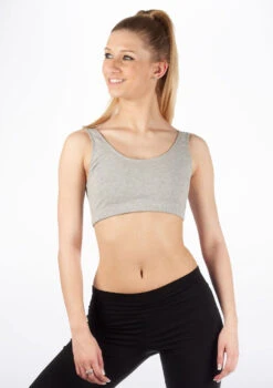 Move Dance Katie Bra Top -Best Dance Clothing Shop MOZ0227 CROP1 GRY 67427.1678884893