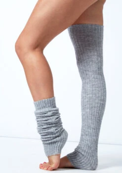 Move Dance Ivy Knit Leg Warmers -Best Dance Clothing Shop MOZ0715 GRY SIDE 1T 64637.1694686119