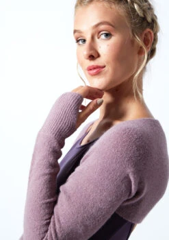 Move Dance Giovanna Knit Shrug -Best Dance Clothing Shop MOZ0718 PUR CLOSE UP SIDE 1 18289.1678885120