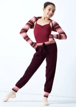 Move Dance Teen Sweet Striped Knit Dance Shrug 8 Move Dance Teen Sweet Striped Knit Dance Shrug -Best Dance Clothing Shop MOZ5707 STRIPE FRONT 2 37179.1678885153