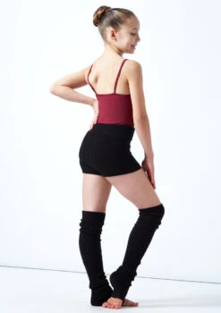 Move Dance Teen Isabella Knit Roll Top Dance Shorts -Best Dance Clothing Shop MOZ5719 BLK BACK 1 87471.1678885173