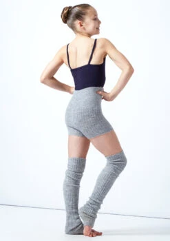 Move Dance Teen Isabella Knit Roll Top Dance Shorts -Best Dance Clothing Shop MOZ5719 GRY BACK 1 01943.1678885173