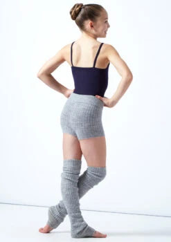 Move Dance Teen Isabella Knit Roll Top Dance Shorts -Best Dance Clothing Shop MOZ5719 GRY BACK 2 31117.1678885173