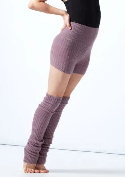 Move Dance Teen Isabella Knit Roll Top Dance Shorts -Best Dance Clothing Shop MOZ5719 PURP FRONT 1T 19211.1696981489