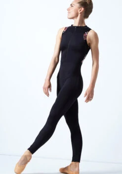 Move Dance Jupiter Floral Sleeveless Catsuit -Best Dance Clothing Shop MO C0631 BLK FRONT 1T 19623.1691019233