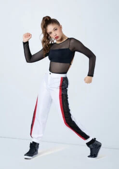 Weissman Long Sleeve Backless Leotard -Best Dance Clothing Shop MT10406 black AH12719 white 406 55083.1698840495
