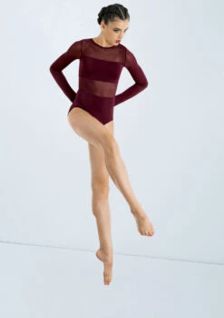 Weissman Long Sleeve Backless Leotard