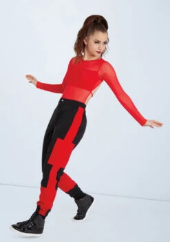 Weissman Long Sleeve Backless Leotard -Best Dance Clothing Shop MT10406 red AH11991 red 0023 74099.1678891120