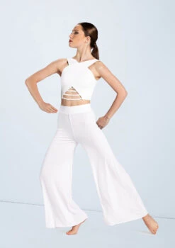 Weissman Lattice Front Crop Top -Best Dance Clothing Shop MT10485 white MJ12612 white 663 29462.1678891129