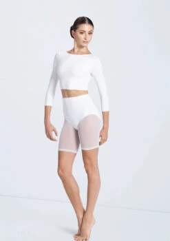 Weissman Power Mesh Biker Shorts -Best Dance Clothing Shop MT12224 white 14429 white 750 81989.1692402366