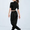 Weissman Half Sleeve Mock Neck Crop Top -Best Dance Clothing Shop MT13138 black AH12406 black 410 60781.1678891243