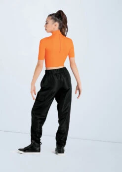 Weissman Half Sleeve Mock Neck Crop Top -Best Dance Clothing Shop MT13138 ember AH12406 black 237 09263.1678891243