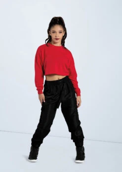 Weissman Cropped Long Sleeve Tee -Best Dance Clothing Shop PT12726 red AH12406 black 7601 72059.1678891438