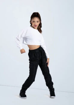 Weissman Cropped Long Sleeve Tee -Best Dance Clothing Shop PT12726 white AH12406 black 7643 89378.1678891438