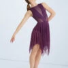 Weissman Mesh Handkerchief Hem Skirt -Best Dance Clothing Shop S10165 eggplant 129573 35029.1678891454