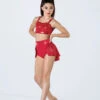 Weissman Sequin Back Panel Skirt -Best Dance Clothing Shop S12430 red 361 59778.1692404069