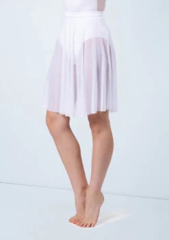 Weissman Power Mesh Circle Skirt -Best Dance Clothing Shop S12777 white 608 37432.1678891476