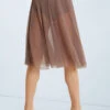 Weissman Midi Length Mesh Skirt -Best Dance Clothing Shop S9768 mocha 1120 99240.1678891495
