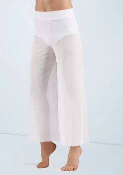 Weissman Mesh Culotte Pants -Best Dance Clothing Shop SM11441 white 11086 92945.1678891641