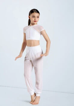 Weissman Mesh Jogger Pants -Best Dance Clothing Shop SM11625 white 035 25399.1678891650