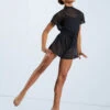 Weissman Mock Neck Power Mesh Romper -Best Dance Clothing Shop SM11785 BLACK 6583 67926.1678891650
