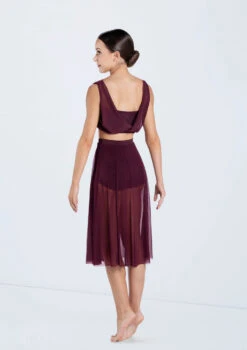 Weissman Midi Length Mesh Skirt 12 Weissman Midi Length Mesh Skirt -Best Dance Clothing Shop SM12768 S9768 raisin 485 25398.1678891500