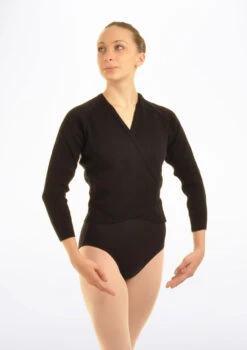 Tappers & Pointers Kids Knit Ballet Wrap -Best Dance Clothing Shop TAXCLS MAIN BLK 27273.1683935980