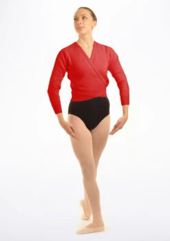 Tappers & Pointers Knit Ballet Wrap -Best Dance Clothing Shop TAXCLS MAIN RED 84099.1678886458