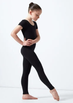Alegra Jasmin Girls Short Sleeve Catsuit -Best Dance Clothing Shop al c5224 alegra jasmin girls short sleeve catsuit black front T 59651.1691191549