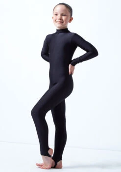 Alegra Girls Shiny Aspen Catsuit -Best Dance Clothing Shop al c5292 alegra girls shiny aspen catsuit black front 36040.1678871871