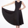Tappers & Pointers Girl's Tank Ballroom Dress Long -Best Dance Clothing Shop ballroom3 tappers pointers girls tank ballroom dress long black front 18896.1678886270
