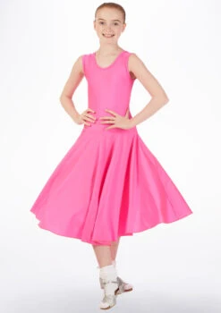 Tappers & Pointers Girl's Tank Ballroom Dress Long 12 Tappers & Pointers Girl's Tank Ballroom Dress Long -Best Dance Clothing Shop ballroom3 tappers pointers girls tank ballroom dress long pink front 15217.1678886270