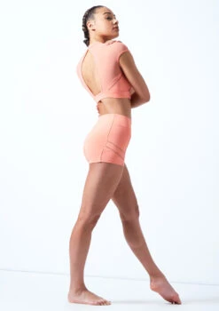 Bloch Ladder Trim Crop Top -Best Dance Clothing Shop bl ft5201 bloch ladder trim crop top pink back 89660.1678925860