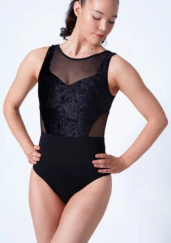 Bloch Larissa Scoop Neck Tank Leotard -Best Dance Clothing Shop bll1005 black close up front 25371.1675901948