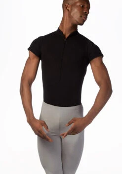 Ballet Rosa Mens Short Sleeved Zip Up Leotard -Best Dance Clothing Shop br endo ballet rosa mens short sleeved zip up leotard black front thumbnail T 07195.1698802957