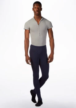 Ballet Rosa Mens Short Sleeved Zip Up Leotard -Best Dance Clothing Shop br endo ballet rosa mens short sleeved zip up leotard grey front 60258.1678926739