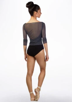 Ballet Rosa Mesh Warm Up Top -Best Dance Clothing Shop br natasha ballet rosa mesh warm up top grey back 63635.1678926900