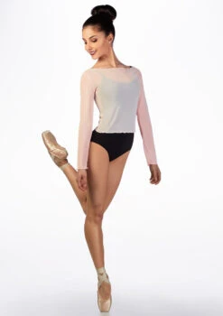 Ballet Rosa Mesh Warm Up Top -Best Dance Clothing Shop br natasha ballet rosa mesh warm up top pink front 21039.1678926901