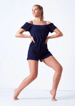 Ballet Rosa Romper Warm Up Suit -Best Dance Clothing Shop branice navy front 2 06694.1678926646