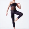 Ballet Rosa One Shoulder Unitard - Black -Best Dance Clothing Shop brmagali black front 1 92396.1678926846
