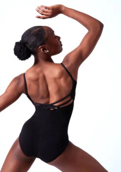 Capezio V Neck Camisole Leotard -Best Dance Clothing Shop cacc102 black close up back 83387.1678927173