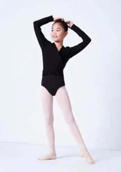 Capezio Class Kids Crossover Ballet Wrap -Best Dance Clothing Shop cad850c black front 1 69901.1689290835