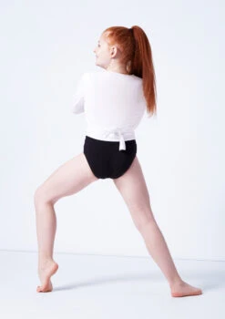 Capezio Class Kids Crossover Ballet Wrap -Best Dance Clothing Shop cad850c white back 06108.1689290834