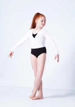 Capezio Class Kids Crossover Ballet Wrap -Best Dance Clothing Shop cad850c white front 2 90053.1689290835